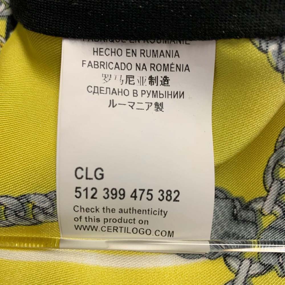 VERSACE COLLECTION Yellow Black Chain Polyester Bomber Jacket - Picture 8 of 10